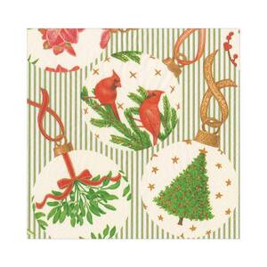 Papier Servietten, Winter / Weihnachten - Weihnachtskugeln