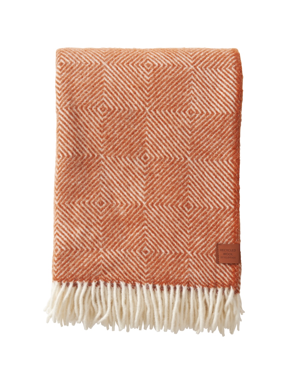Woll Decken 2 217706 Gooseye Orange wool throw