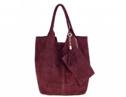 wildleder tasche shopper bordeaux uai